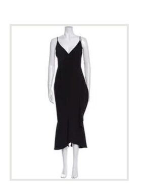 RACHEL Rachel Roy Black V-Neck Slip Midi Dress